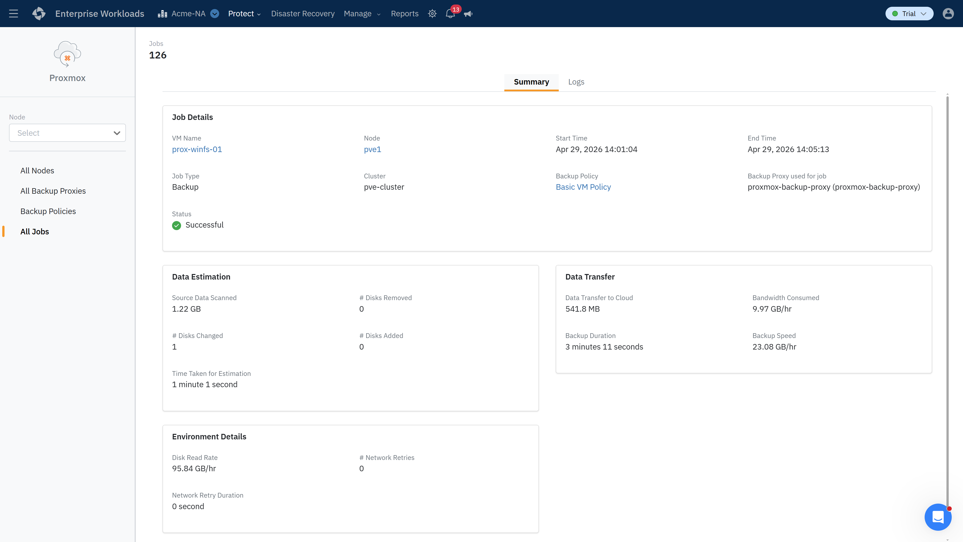 immutable backup screenshot