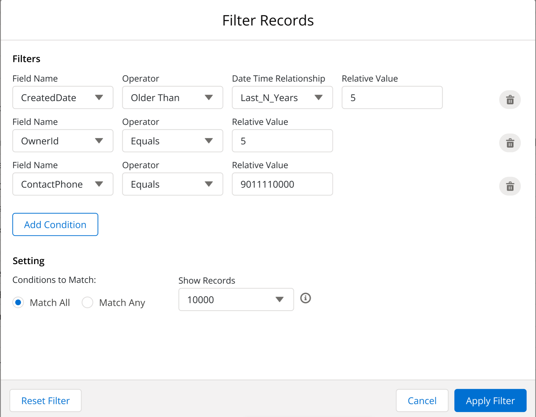 filter search results