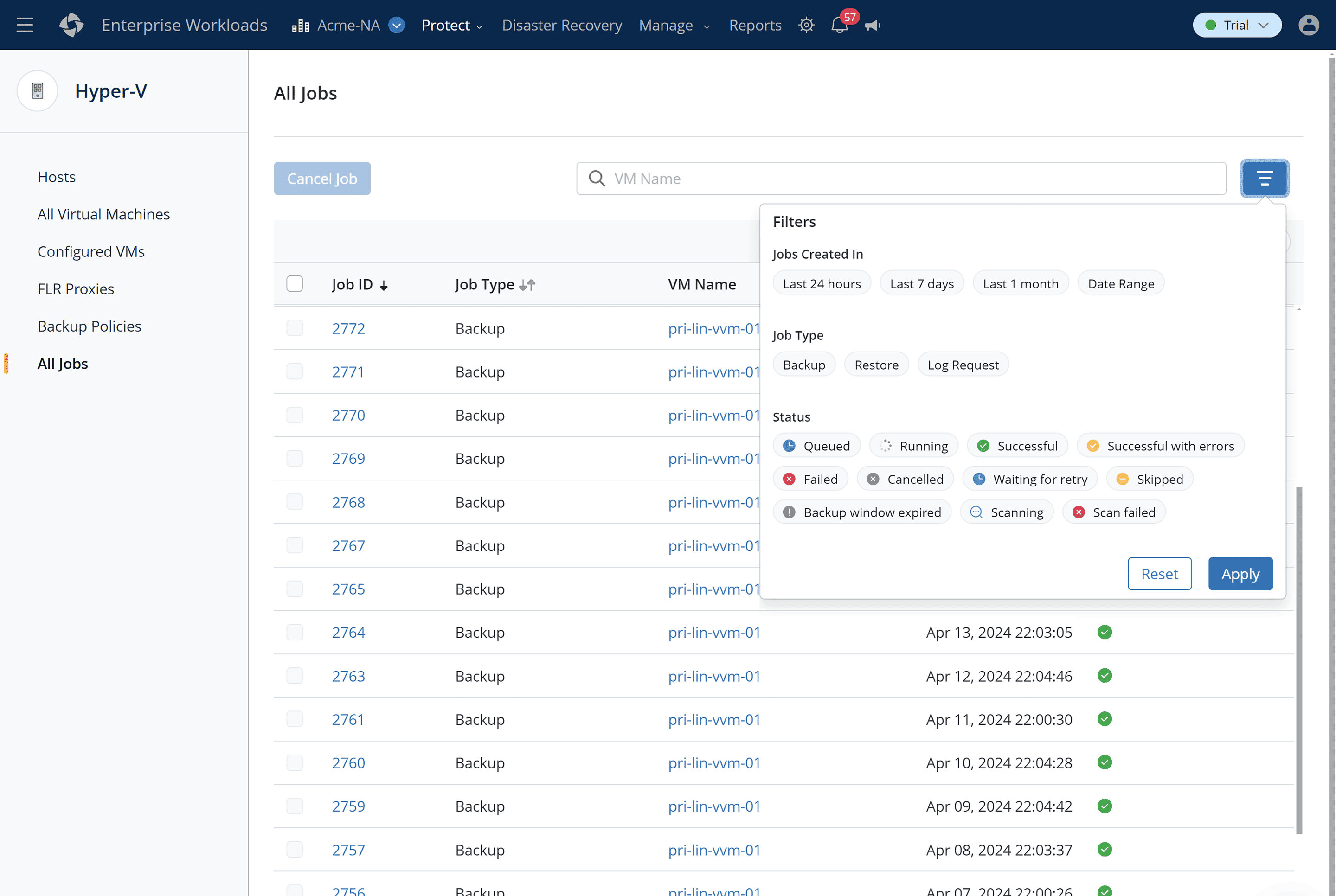 review logs screenshot
