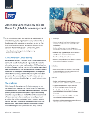 American Cancer Society selects Druva for global data management