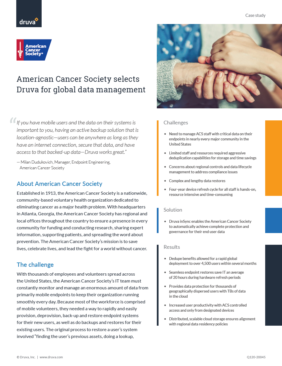 American Cancer Society selects Druva for global data management