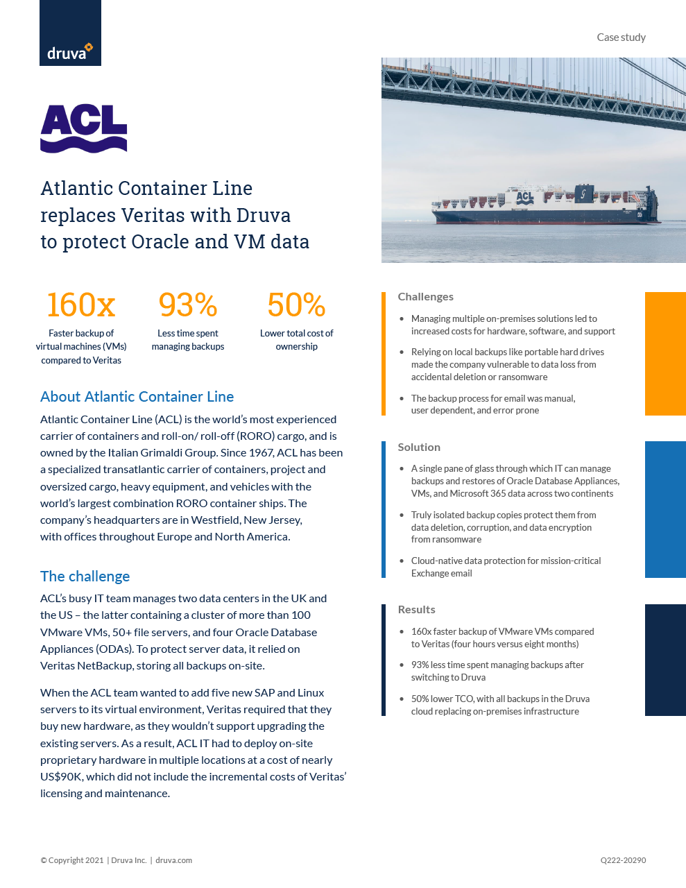 Atlantic Container Line replaces Veritas with Druva to protect Oracle and VM data