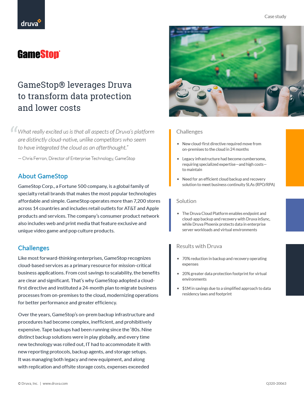 GameStop® leverages Druva to transform data protection and lower costs