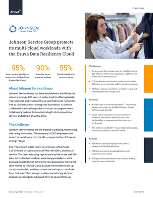 Multi-Cloud Protection: Johnson Service Group’s Experience with Druva