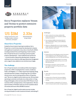 Kerry Properties Streamlines Data Protection Using Druva