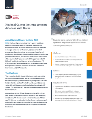 Data Loss Prevention at National Cancer Institute with Druva
