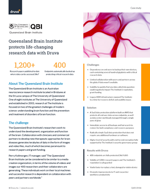 Life-Changing Research Protected at Queensland Brain Institute by Druva