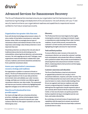 Advanced Services for Ransomware Recovery
