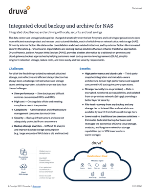 Integrated cloud backup and archive for NAS