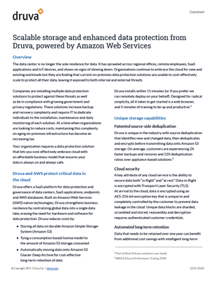 Scalable storage and enhanced data protection from Druva