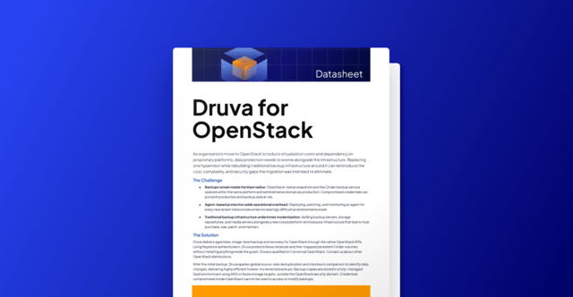 Druva for OpenStack