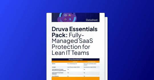 Druva Essentials Pack: Fully-Managed SaaS Protection for Lean IT Teams