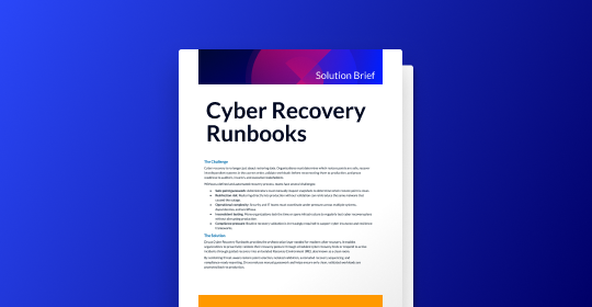 Cyber Recovery Runbooks