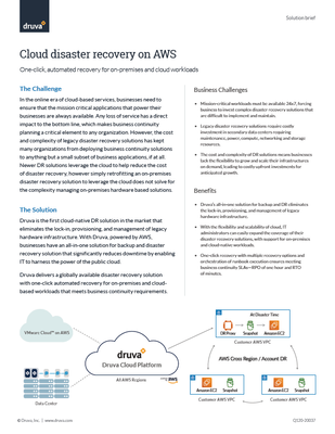 Cloud disaster recovery on AWS
