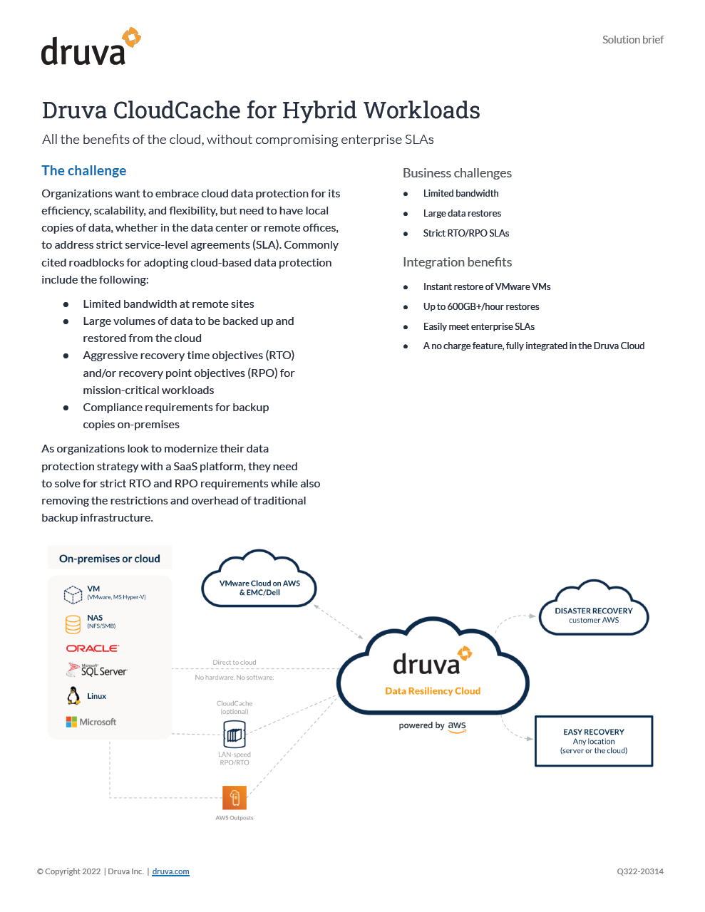 Druva CloudCache for Hybrid Workloads