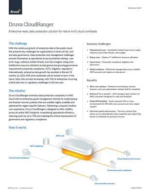 Druva CloudRanger: Data protection for AWS cloud workloads