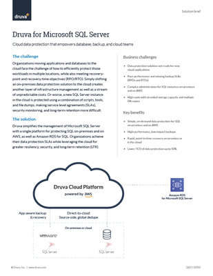 Druva for Microsoft SQL Server