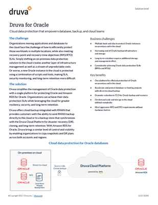 Druva for Oracle