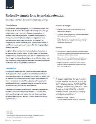 Radically simple long term data retention