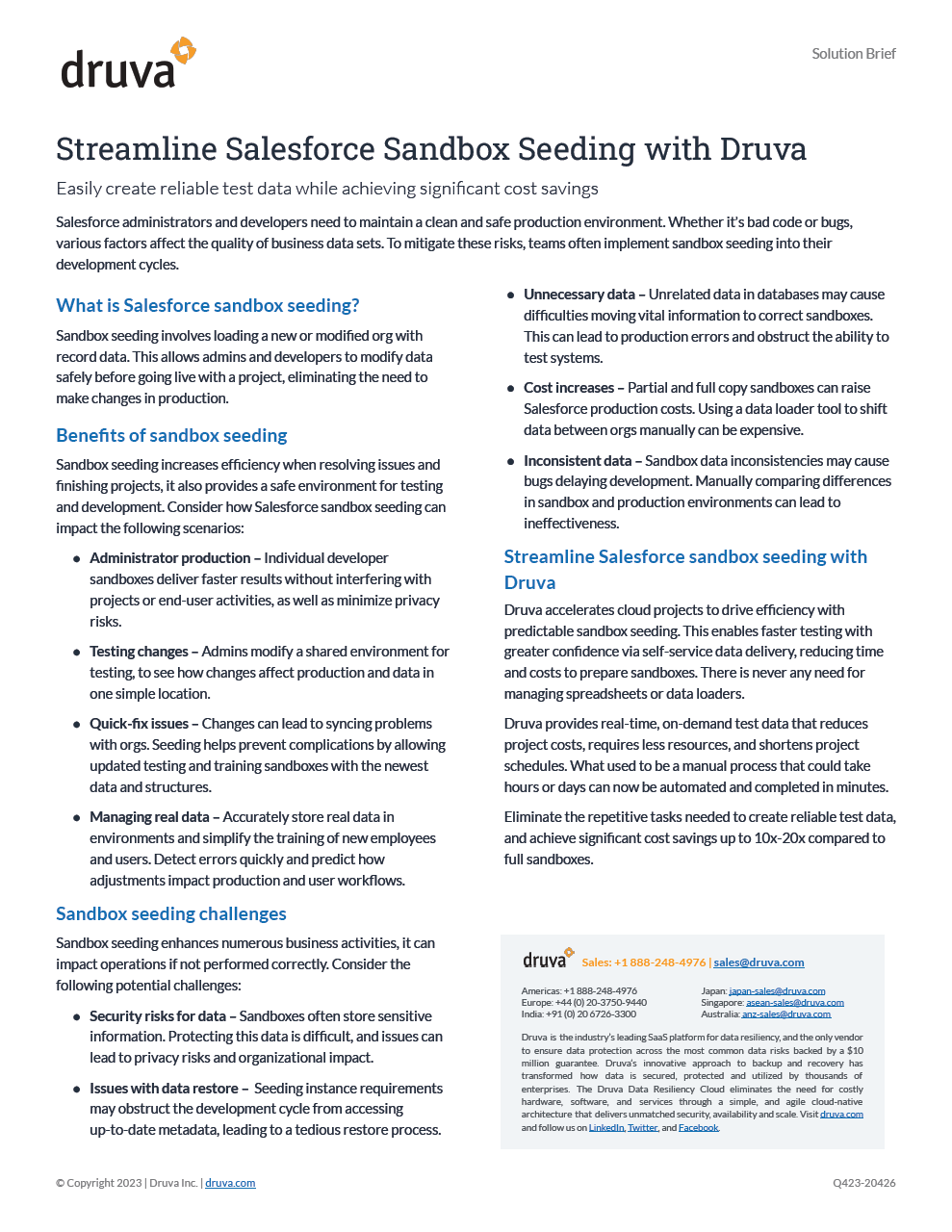Streamline Salesforce Sandbox Seeding with Druva