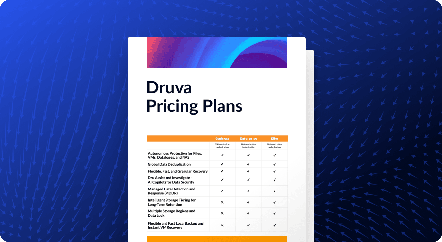 Druva Pricing Plans