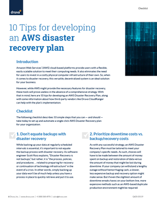 10 Tips For Developing An AWS Disaster Recovery Plan