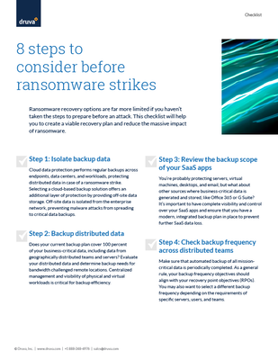 8 steps to consider before ransomware strikes