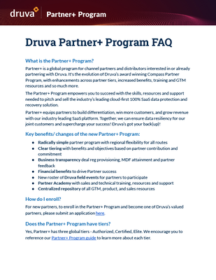 Druva Partner+ Program FAQ