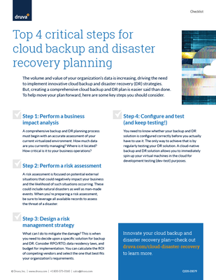 Top 4 critical steps for cloud backup and disaster recovery planning