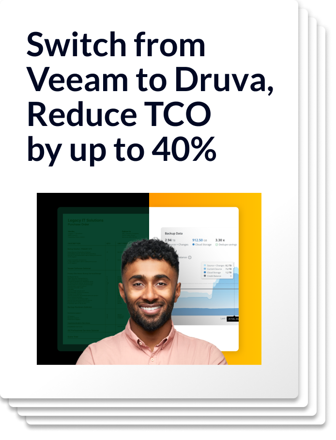 Switch from Veeam to Druva, Reduce TCO by up to 40%