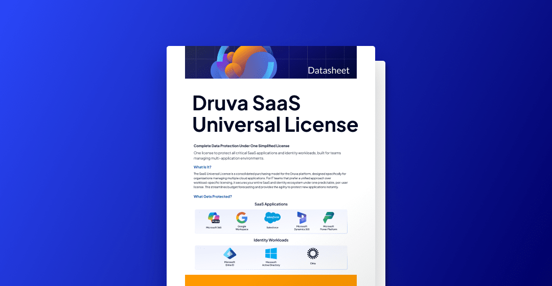 Druva SaaS Universal License