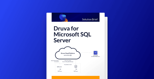 Druva for Microsoft SQL Server